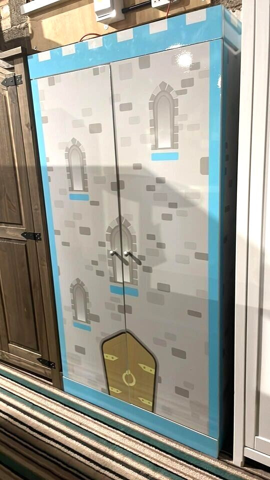 Castle 2 Door Kids Wardrobe - Blue