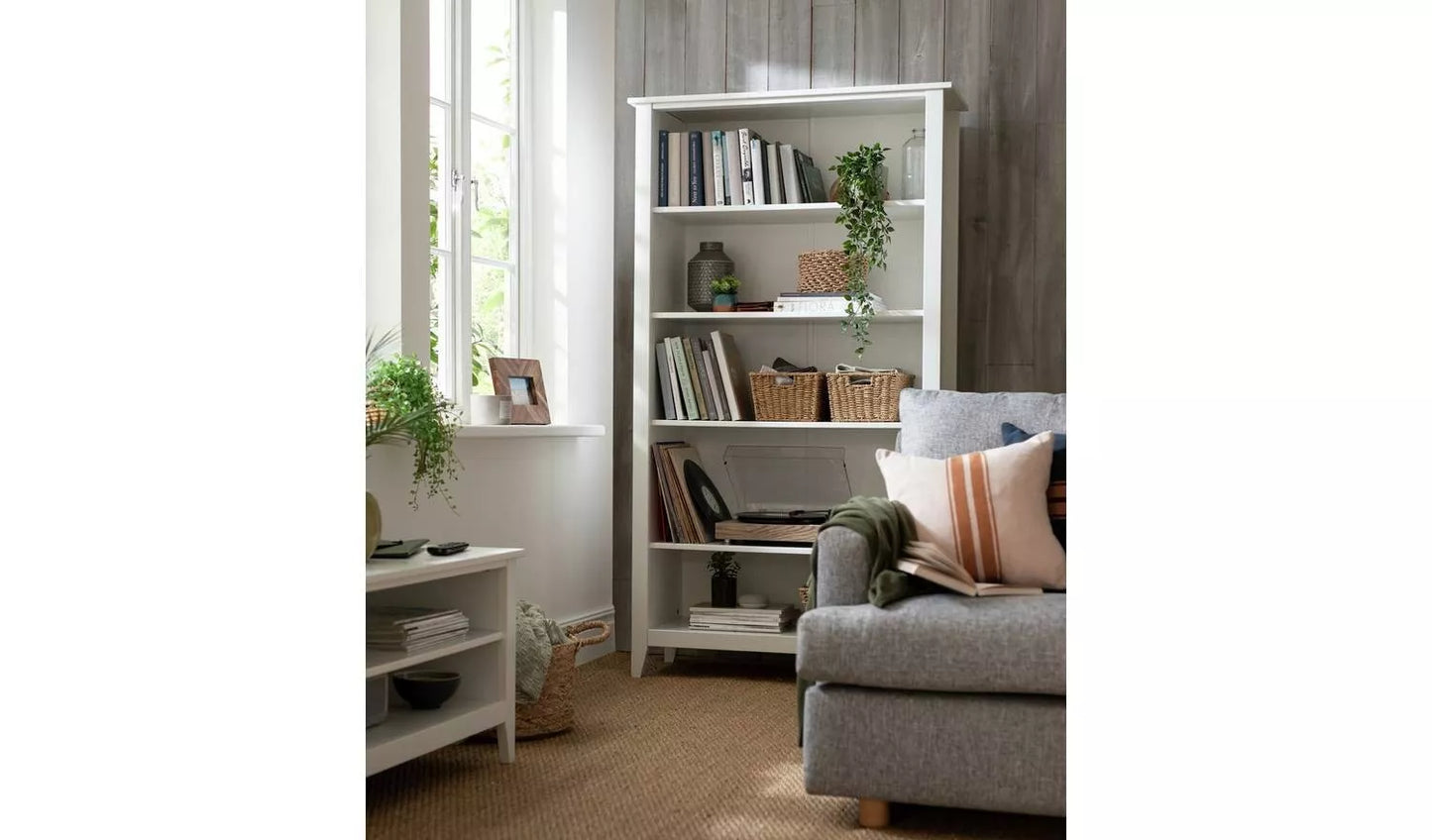 Assembled Minato Wide Bookcase White