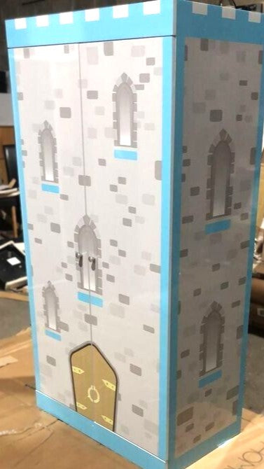 Castle 2 Door Kids Wardrobe - Blue