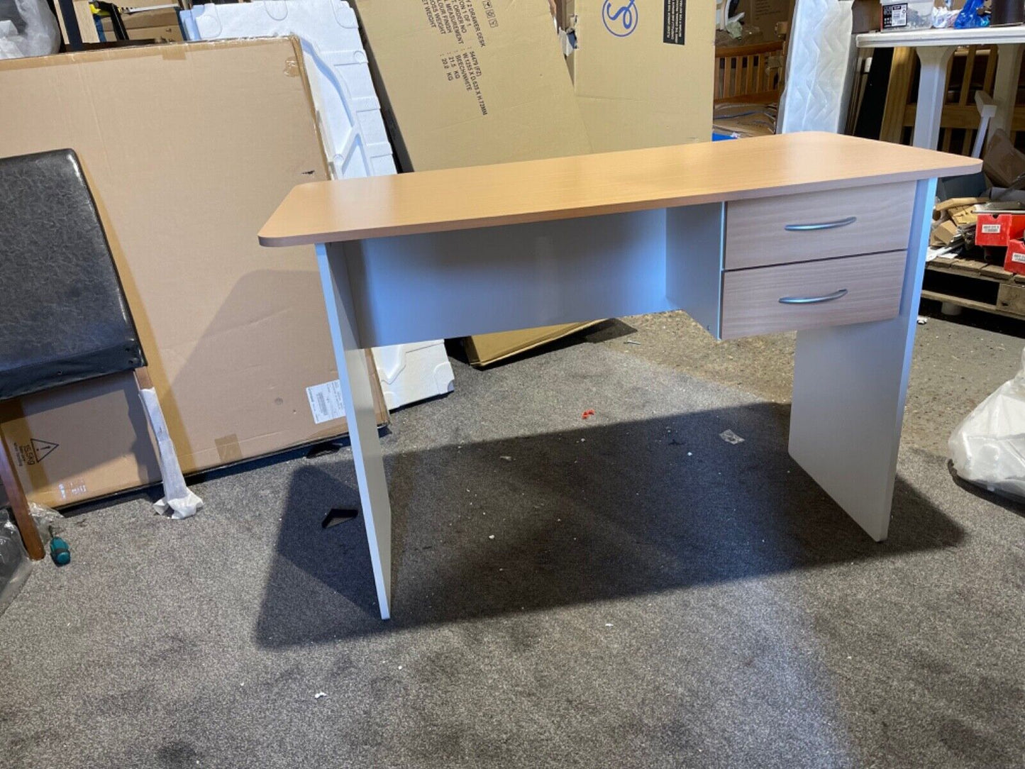 Assembled Jenny 2 Drawer Study Desk - Beech/White
