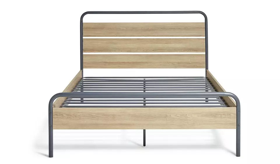 Habitat Industrial Double Metal Bed Frame - Grey