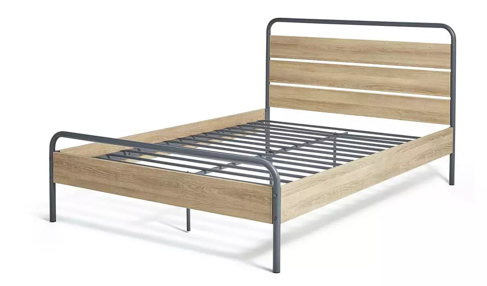 Habitat Industrial Double Metal Bed Frame - Grey
