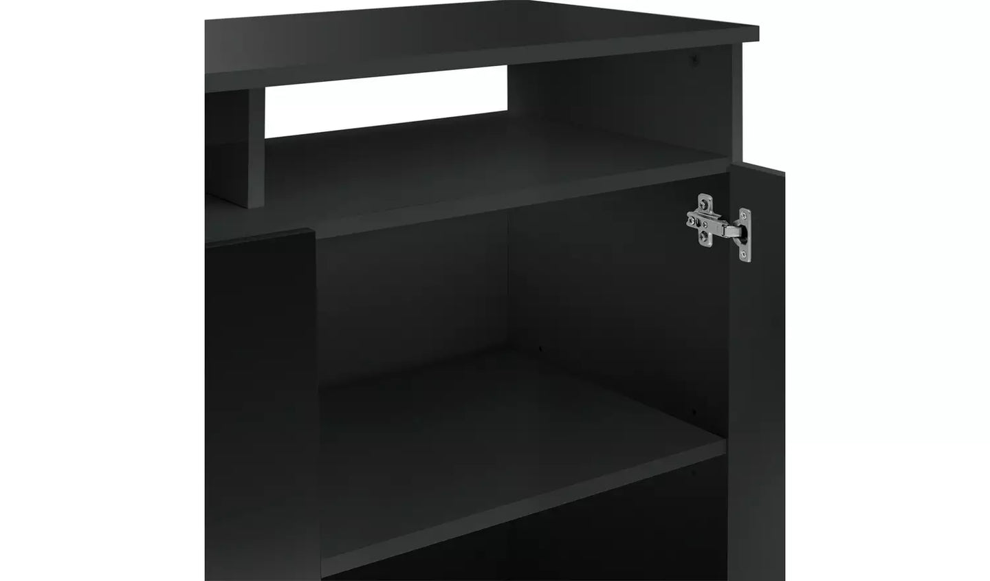 Assembled Habitat Hayward 2 Door Sideboard - Black Gloss