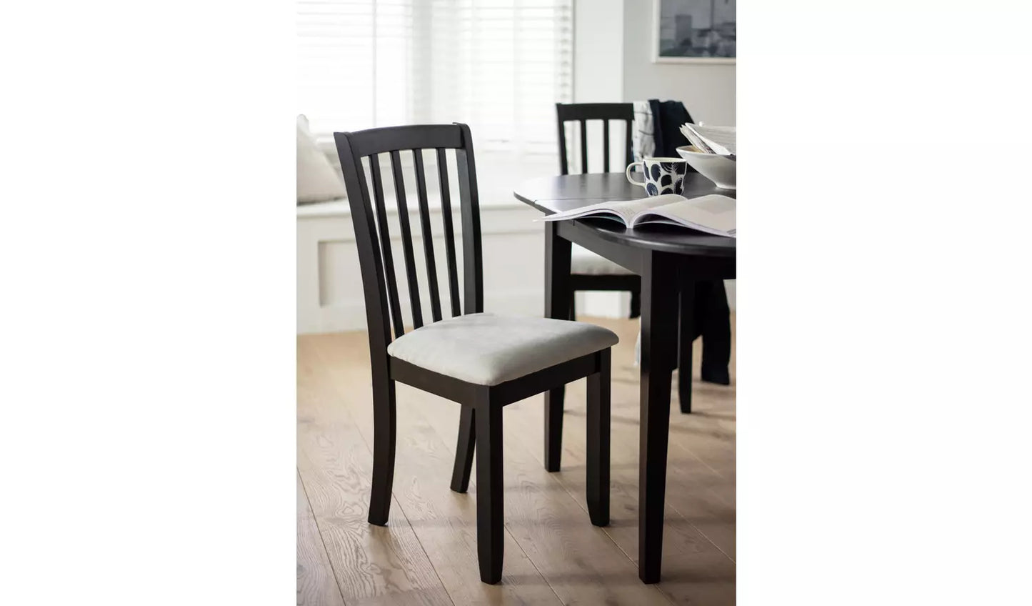 Assembled Banbury 4 Solid Wood Dining Chairs - Black