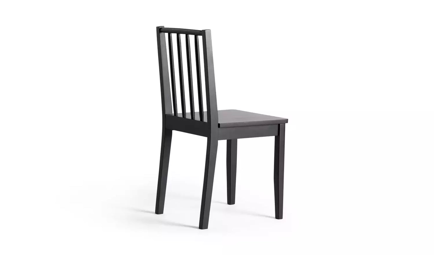 Assembled Habitat Nel Wood Veneer Dining Table + 4 Chairs  - Black