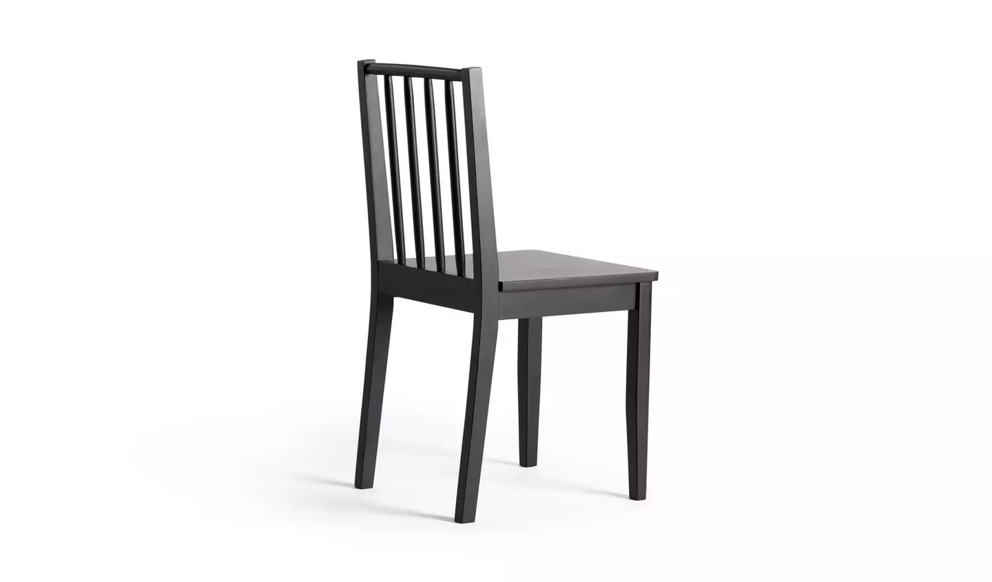 Assembled Habitat Nel Wood Veneer Dining Table + 4 Chairs  - Black