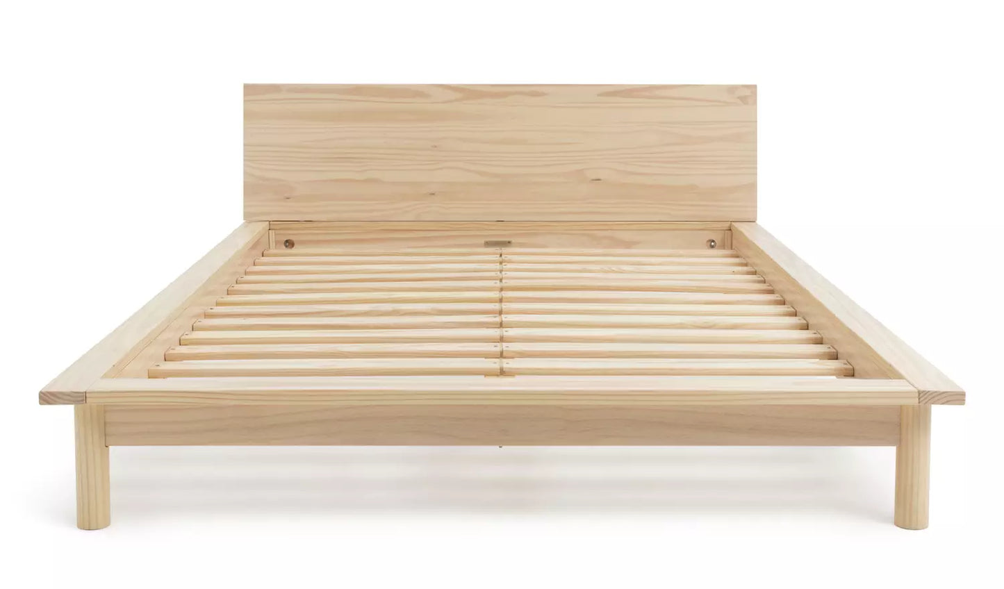 Habitat Akio Kingsize Wooden Platform Bed Frame - Natural