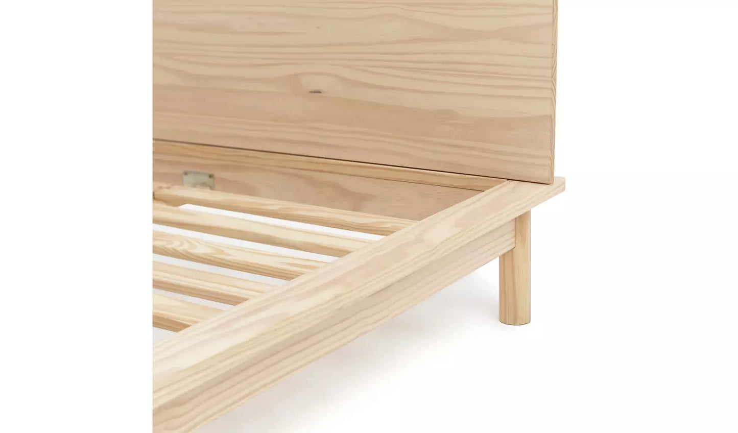 Habitat Akio Kingsize Wooden Platform Bed Frame - Natural