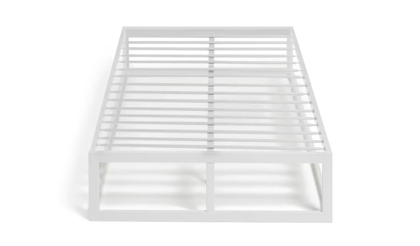 Habitat Platform Single Metal Bed Frame - White