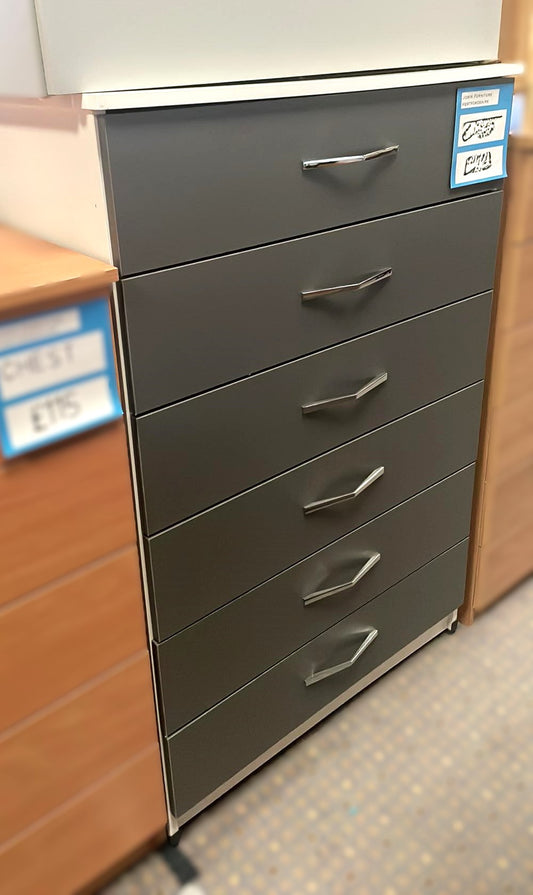 Assembled 6 Drawer Chest - Two Tone