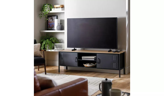 Assembled Habitat Stevie 2 Door TV Unit - Black