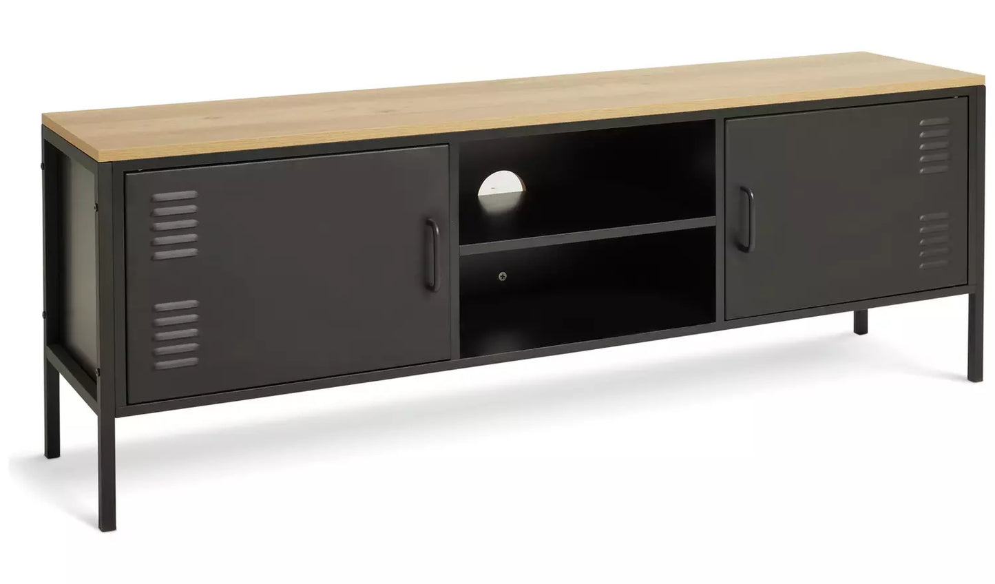 Assembled Habitat Stevie 2 Door TV Unit - Black