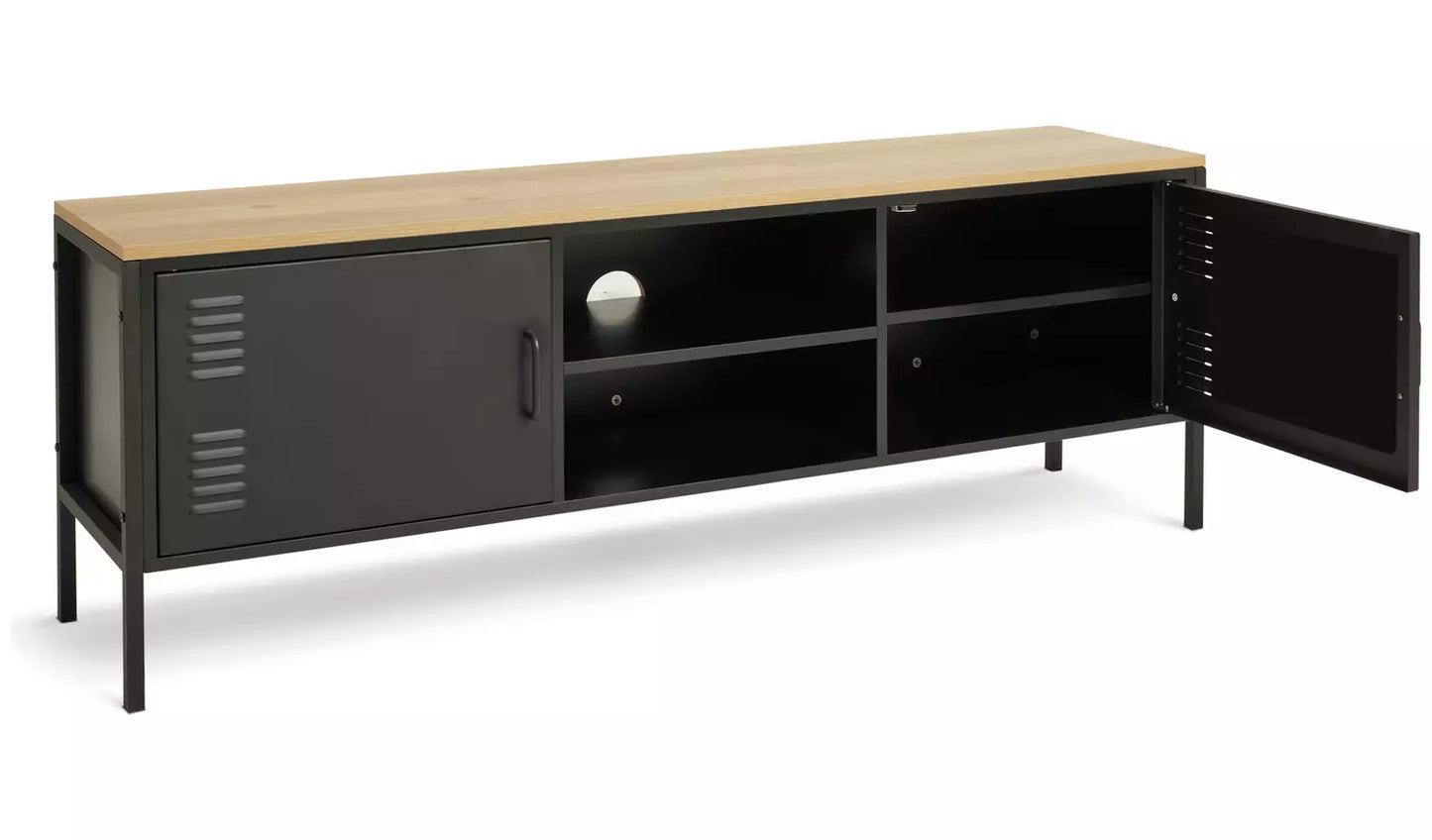 Assembled Habitat Stevie 2 Door TV Unit - Black