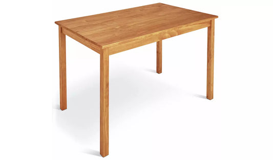 Assembled Raye Solid Wood 4 Seater Dining Table - Natural