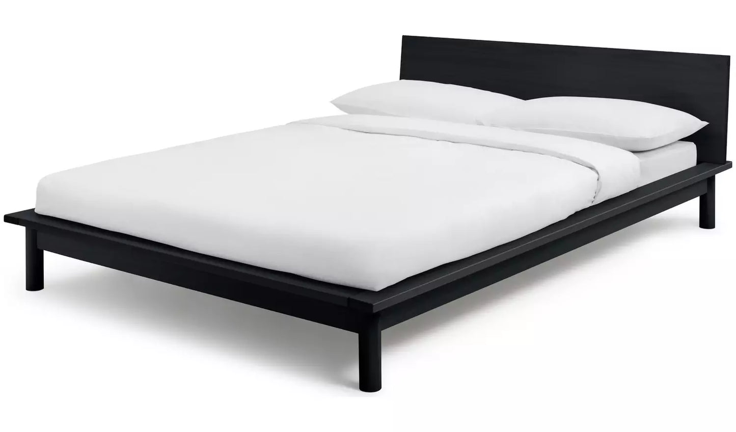 Habitat Akio Kingsize Wooden Platform Bed Frame - Black