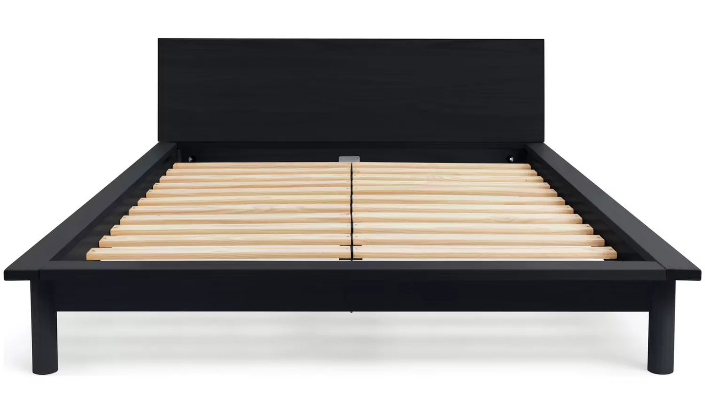 Habitat Akio Kingsize Wooden Platform Bed Frame - Black