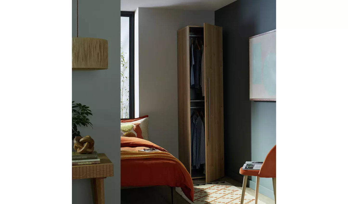 Assembled Atlas 1 Door Wardrobe - Oak