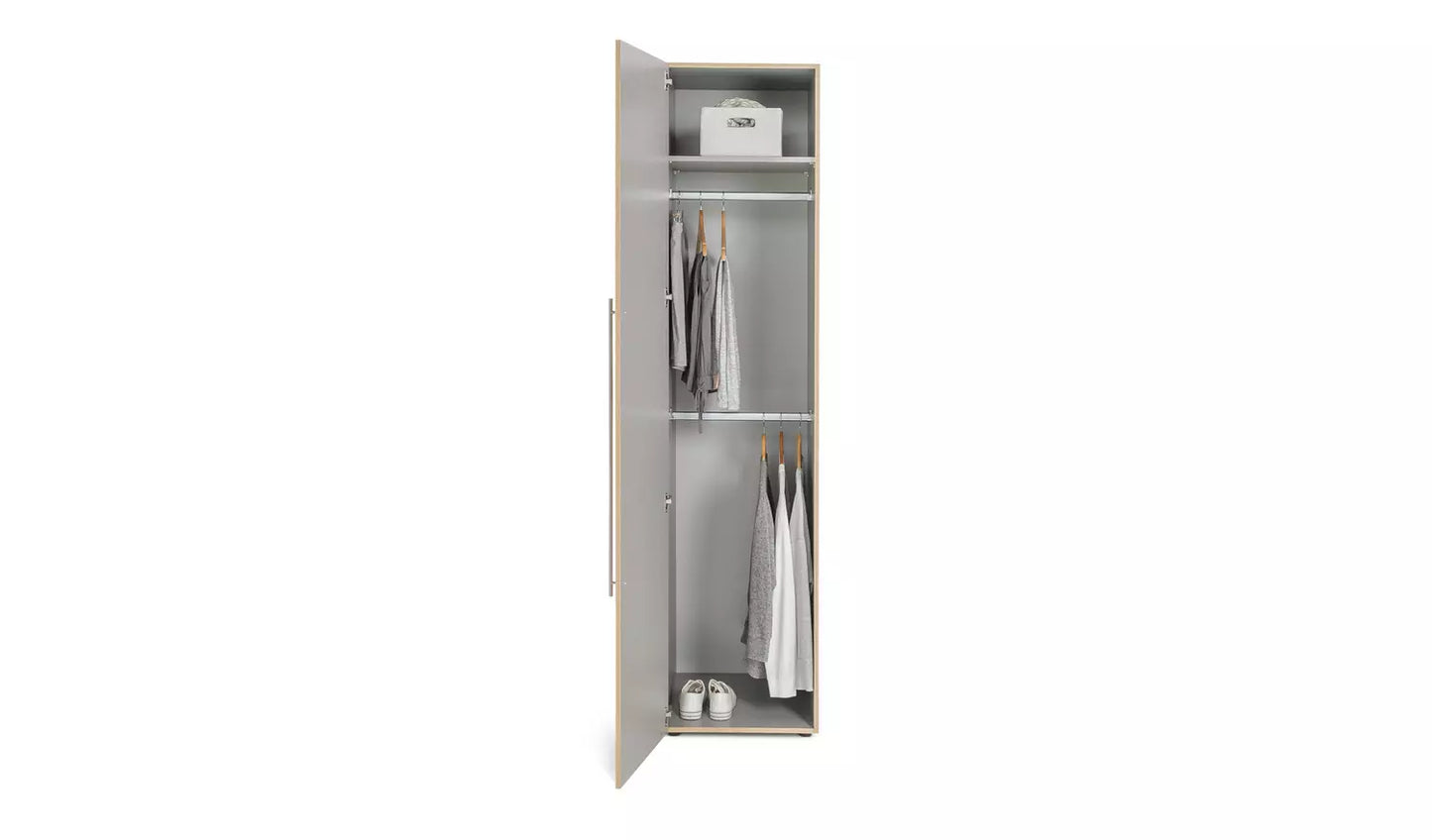 Assembled Atlas 1 Door Wardrobe - Oak