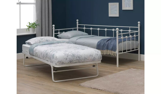 Assembled Abigail Metal Daybed and Trundle - White (cosmetic damage)