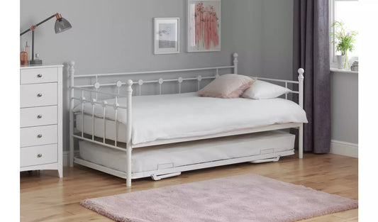 Assembled Abigail Metal Daybed and Trundle - White (cosmetic damage)