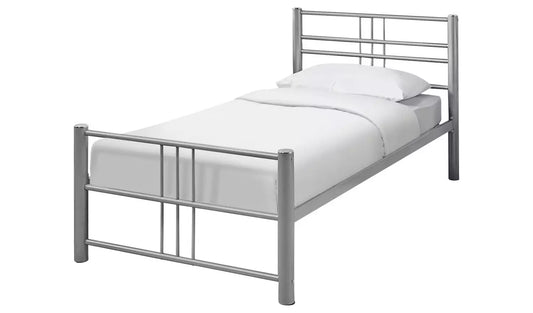 Atlas Single Metal Bed Frame - Silver
