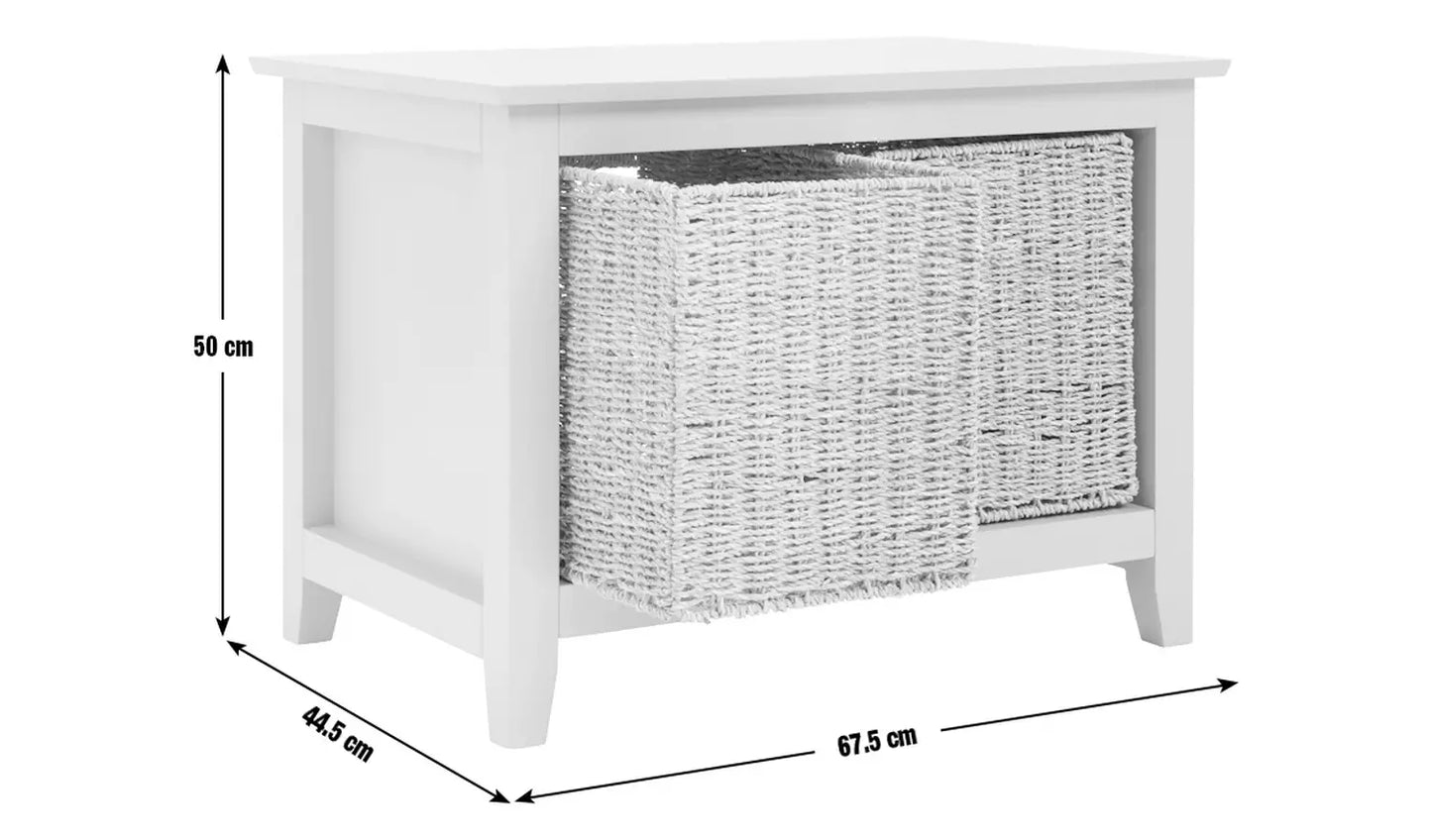 Assembled Willow Shoe Storage Bench - Grey