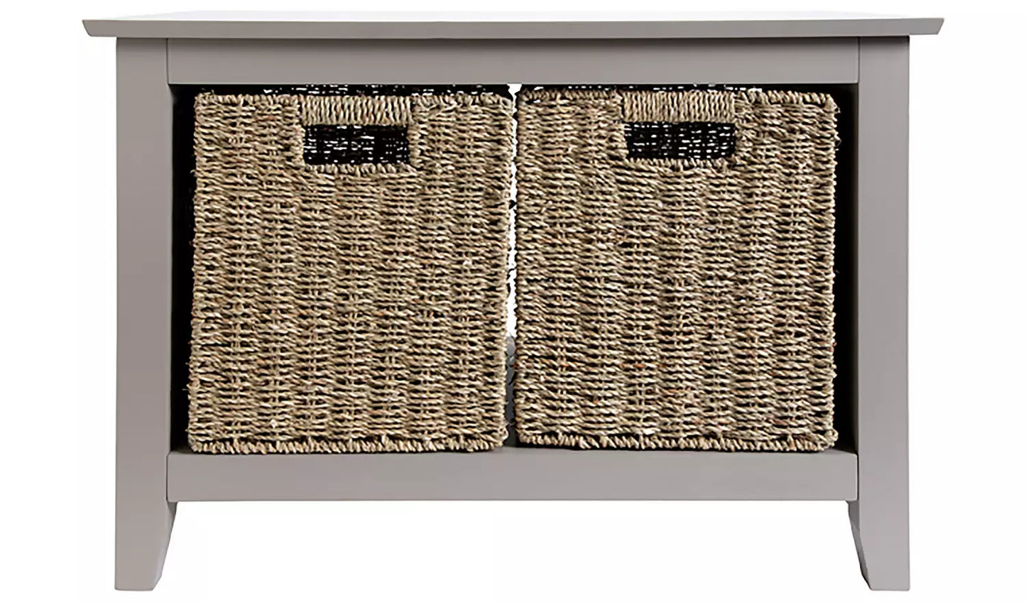 Assembled Willow Shoe Storage Bench - Grey