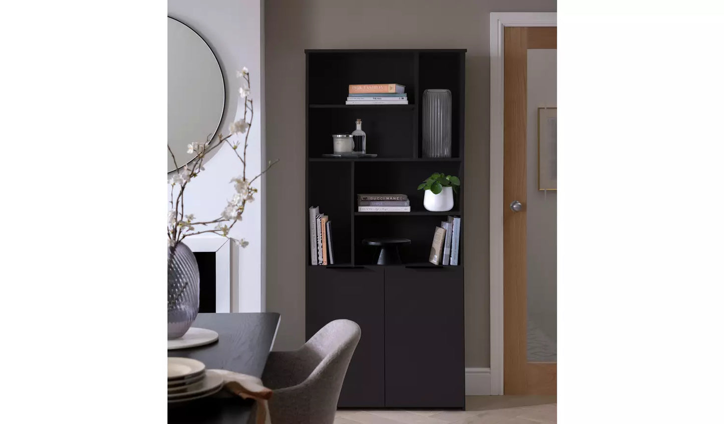 Assembled Hayward Tall Bookcase - Gloss Black