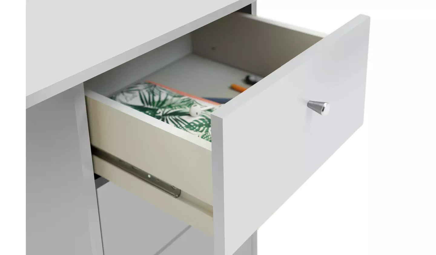 Assembled Malibu 3 Drawer Office Desk - White