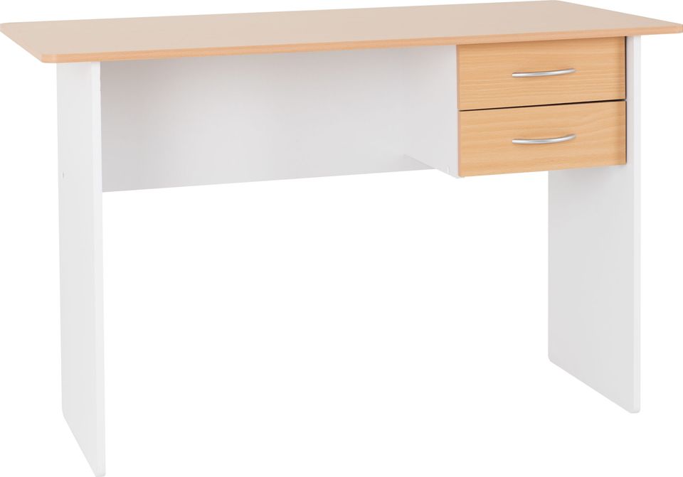 Jenny 2 Drawer Study Desk - Beech/White