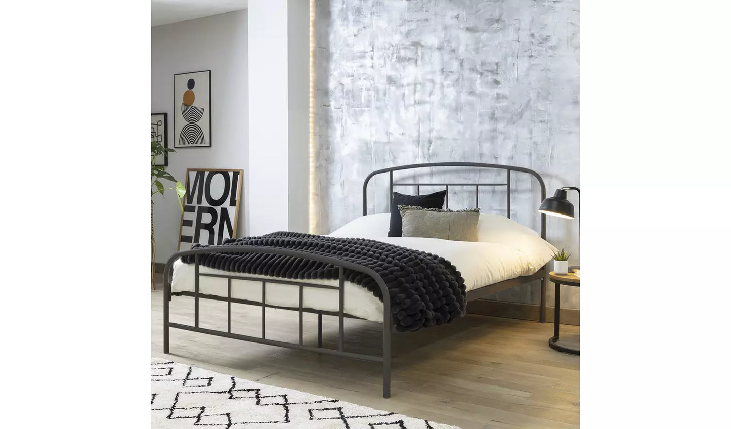 Pippa Small Double Metal Bed Frame - Dark Grey