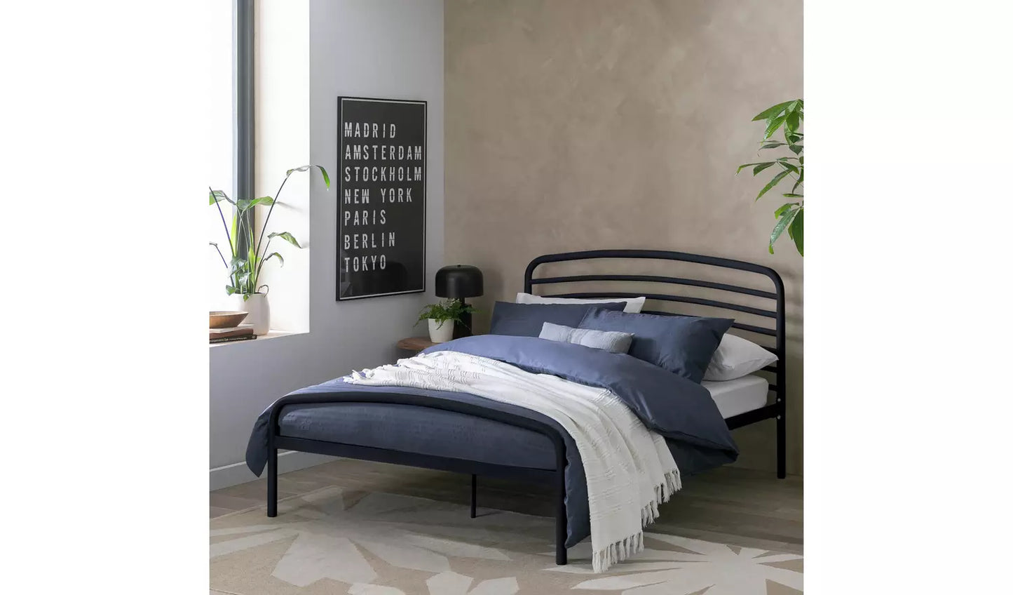 Jubilee Double Metal Bed Frame - Black