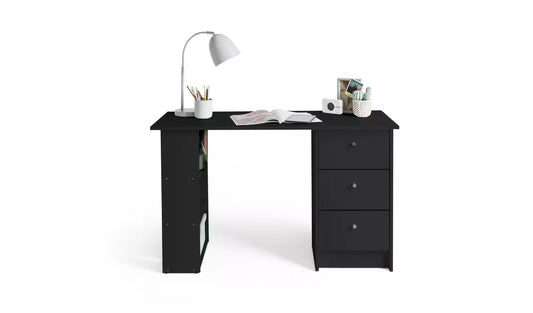 Malibu 3 Drawer Office Desk - Black
