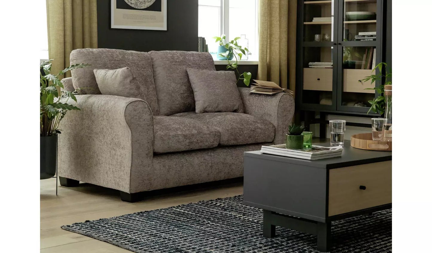Taylor Fabric 2 Seater Sofa - Mink