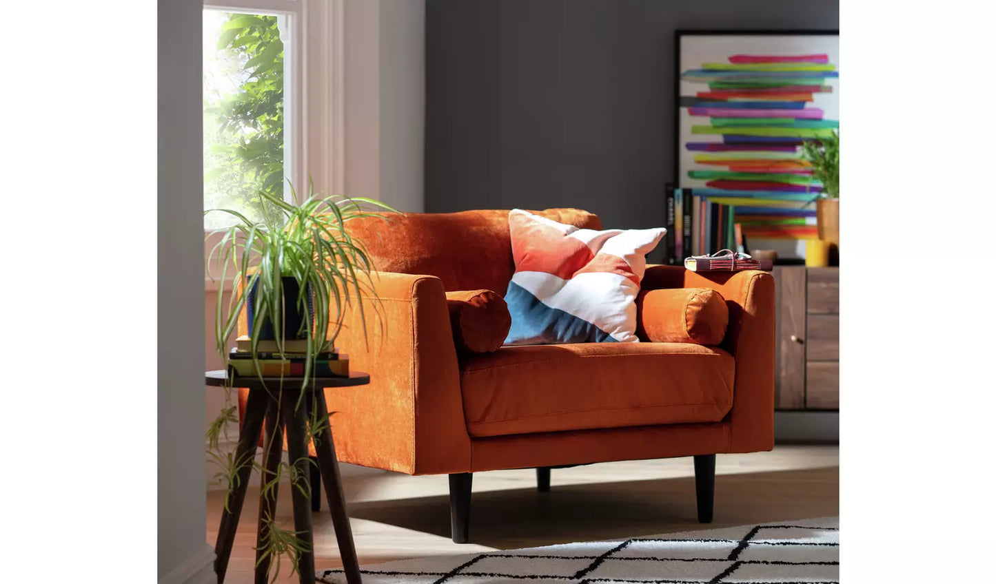 Habitat Jacob Fabric Cuddle Chair - Orange