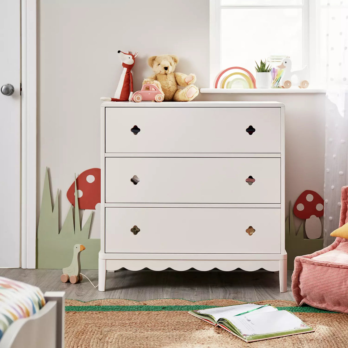 Assembled Habitat Kids Serena 3 Drawer Chest of Drawers – Ivory