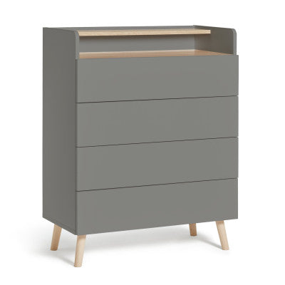 Assembled Habitat Skandi 4 Drawer Chest with Shelf - Grey Two Tone