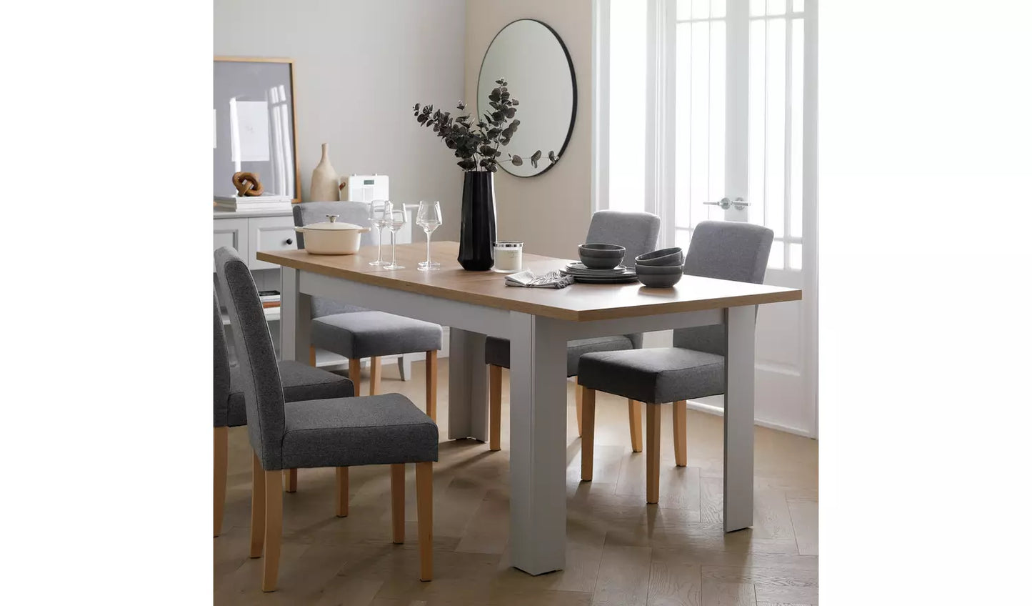 Preston Extending Dining Table - Grey & Oak