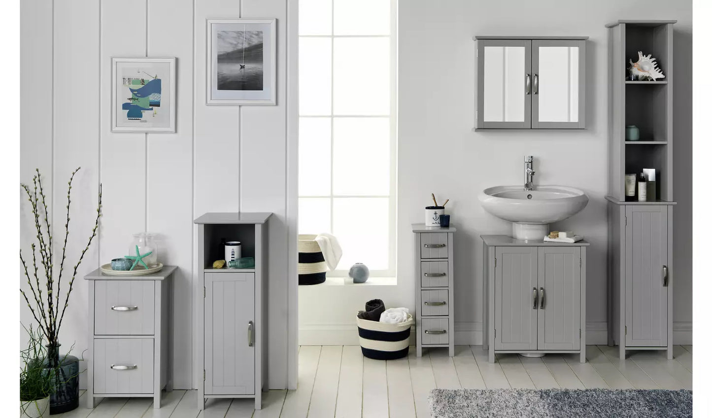 Assembled Tongue & Groove Tallboy - Grey