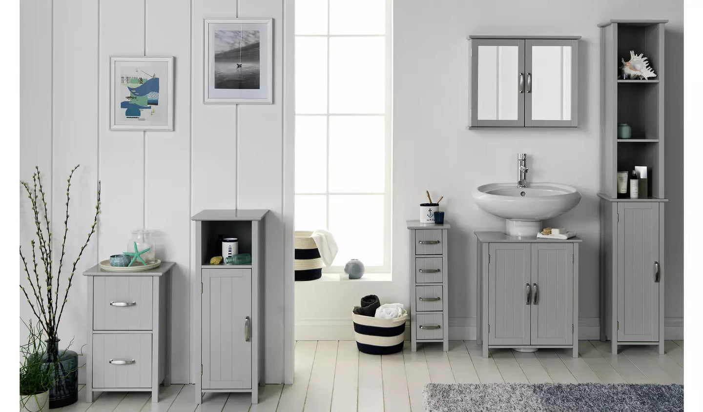 Assembled Tongue & Groove Tallboy - Grey