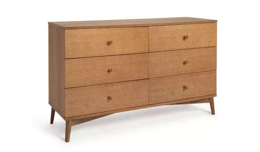 Assembled Habitat Kirk Oak 6 Drawer Chest - Natural