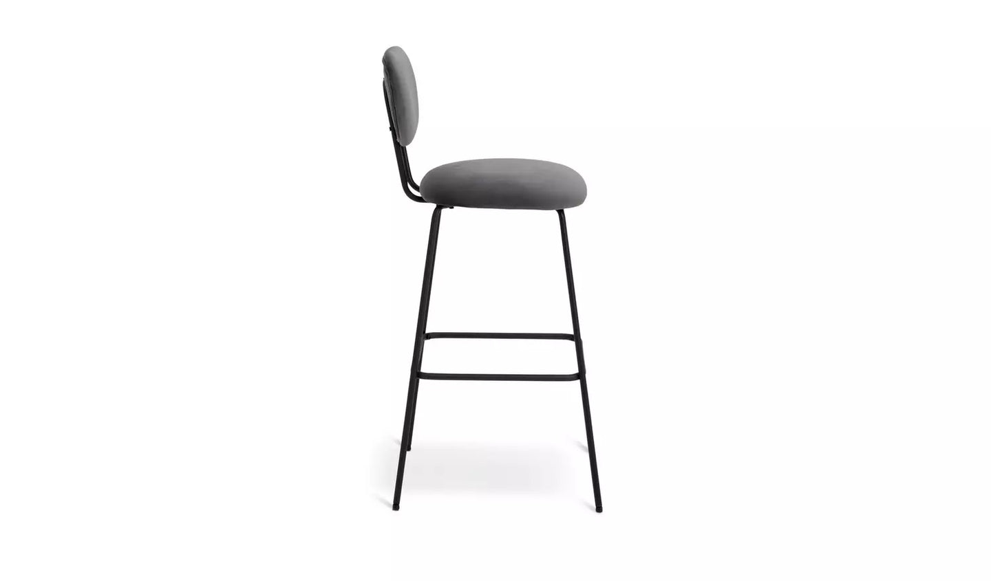 Assembled Habitat Ariana Pair of Velvet Bar Stools - Dark Grey