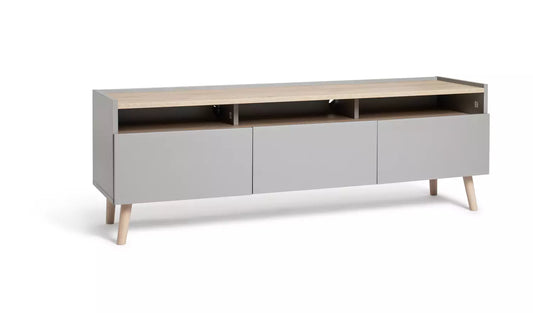 Assembled Habitat Skandi 3 Drawer TV Unit - Grey