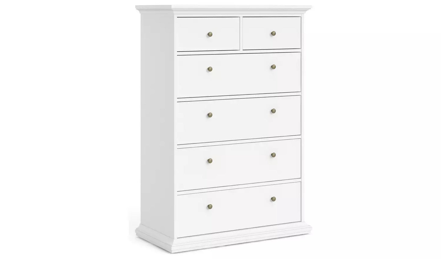 Assembled Tvilum Paris 6 Drawer Chest - White