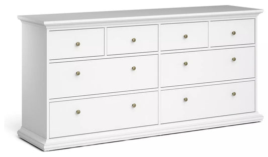 Tvilum Paris 8 Drawer Chest - White