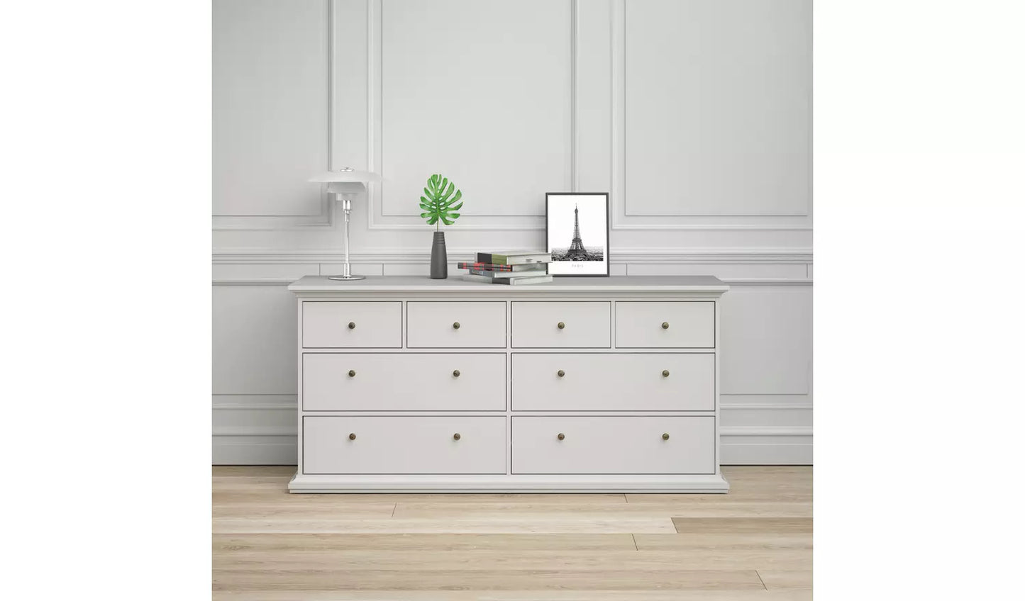 Tvilum Paris 8 Drawer Chest - White