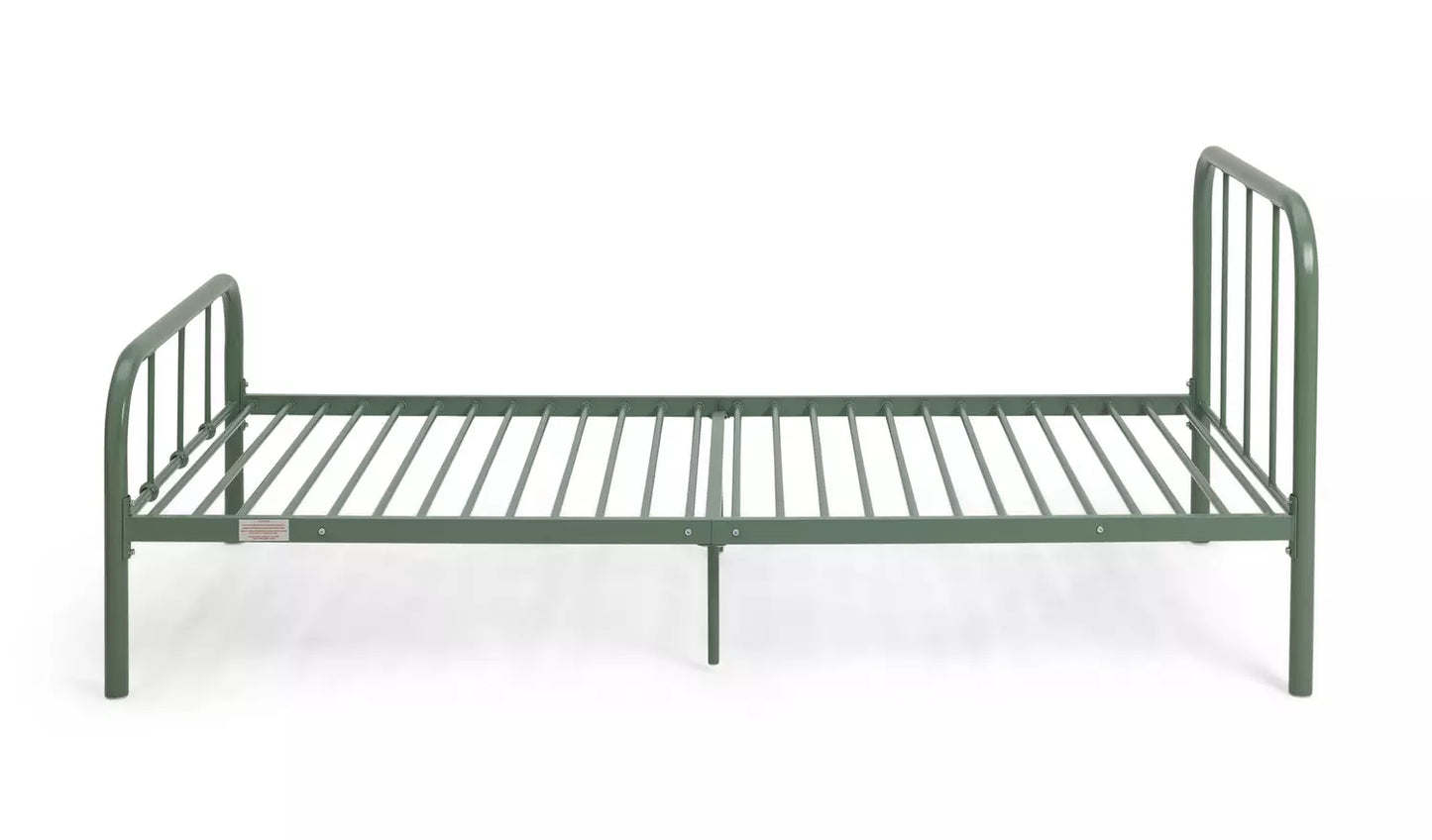 Charlie Single Metal Bed Frame - Green