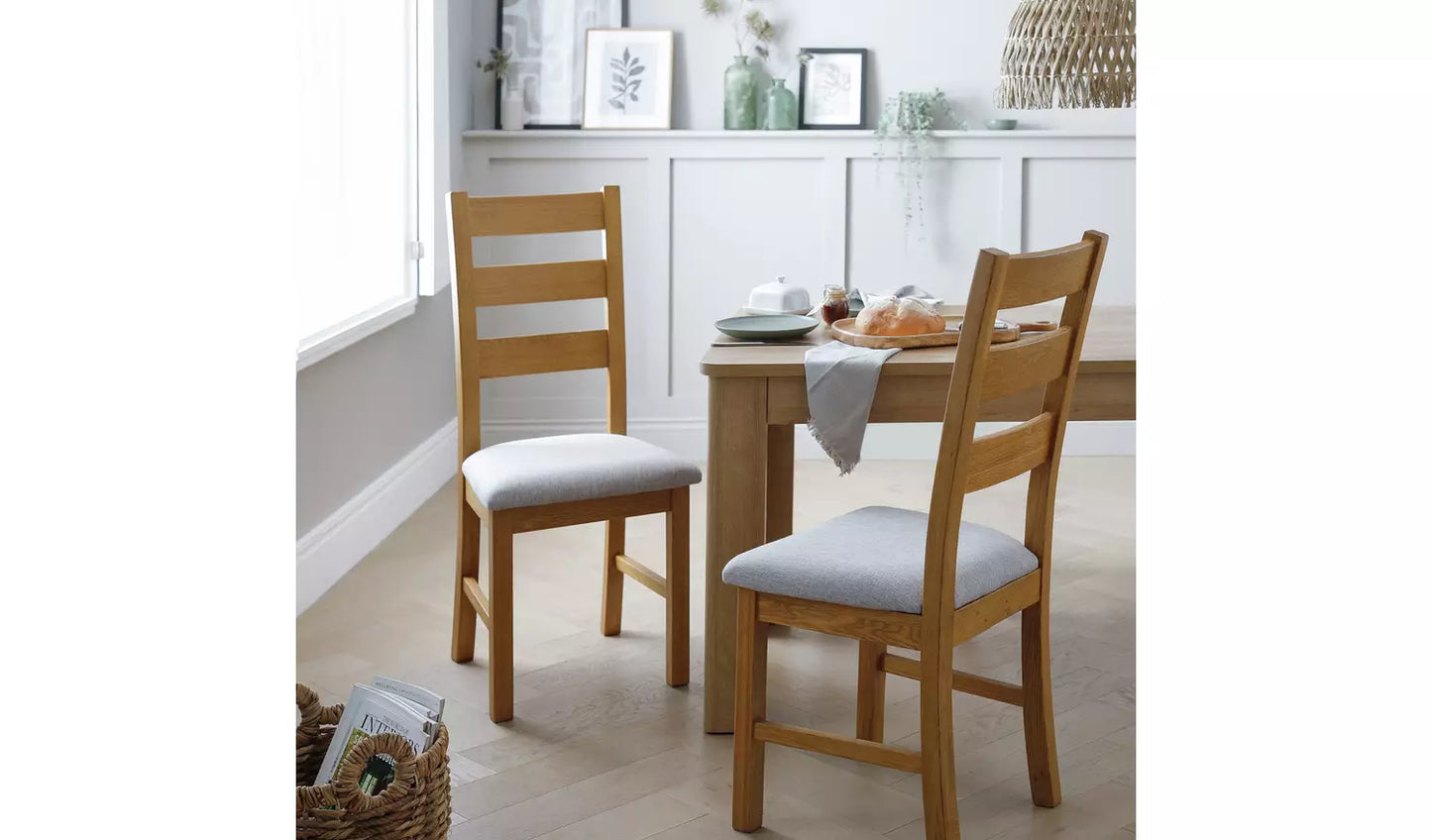 Assembled Ashwell Pair of 2 Oak Dining Chairs - Natural