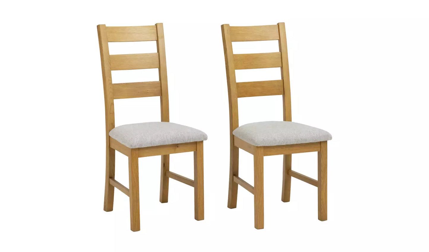 Assembled Ashwell Pair of 2 Oak Dining Chairs - Natural