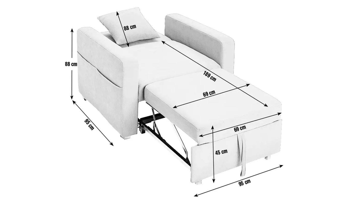 Habitat Reagan Fabric Chairbed - Charcoal